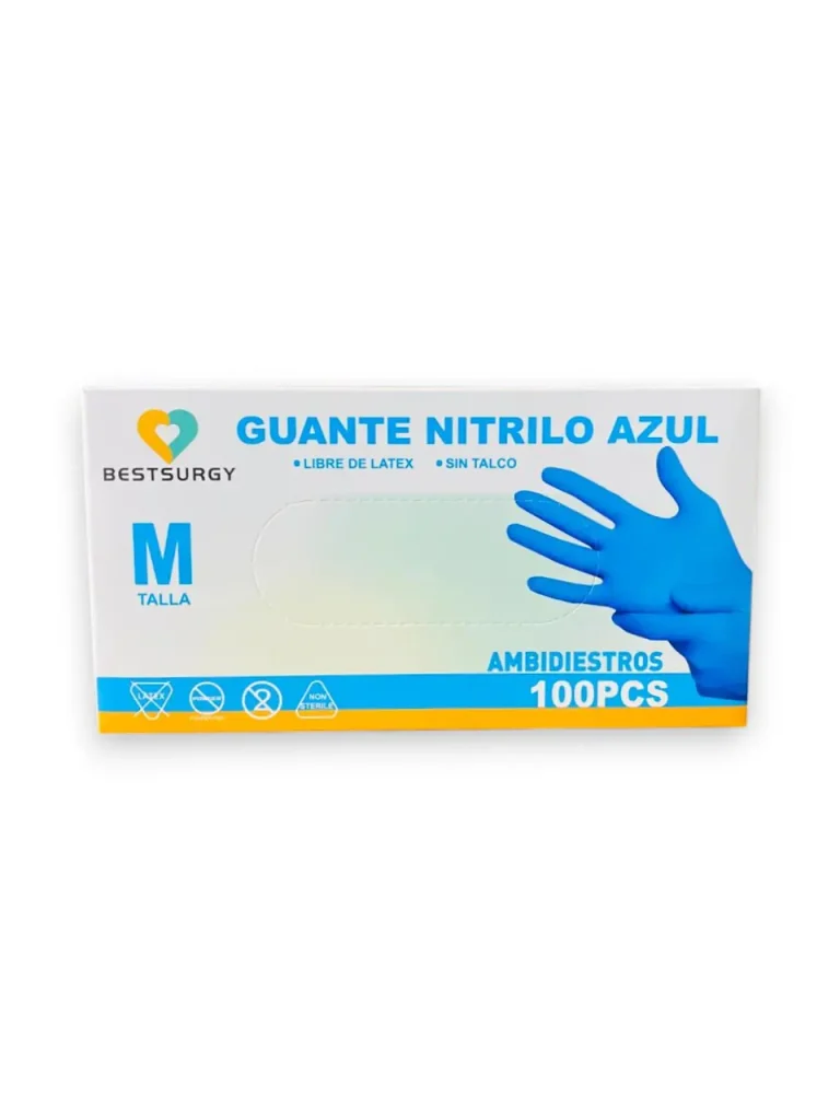 GUANTE NITRILO AZUL BESTSURGY (M) X100 UND
